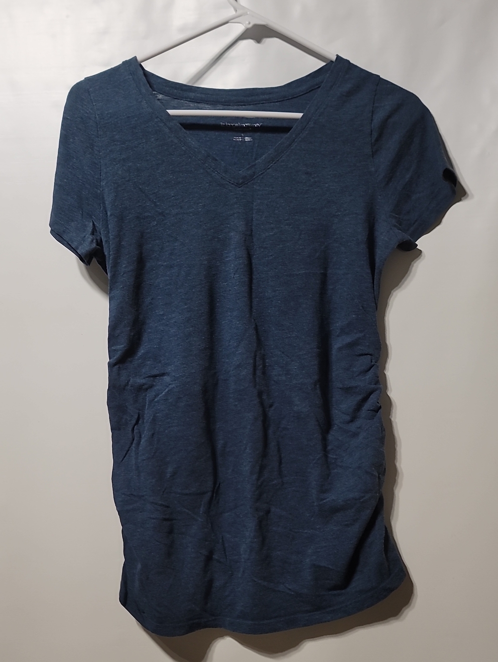 Liz Lange for Target Heathered Navy V-Neck Short Sleeve Tee